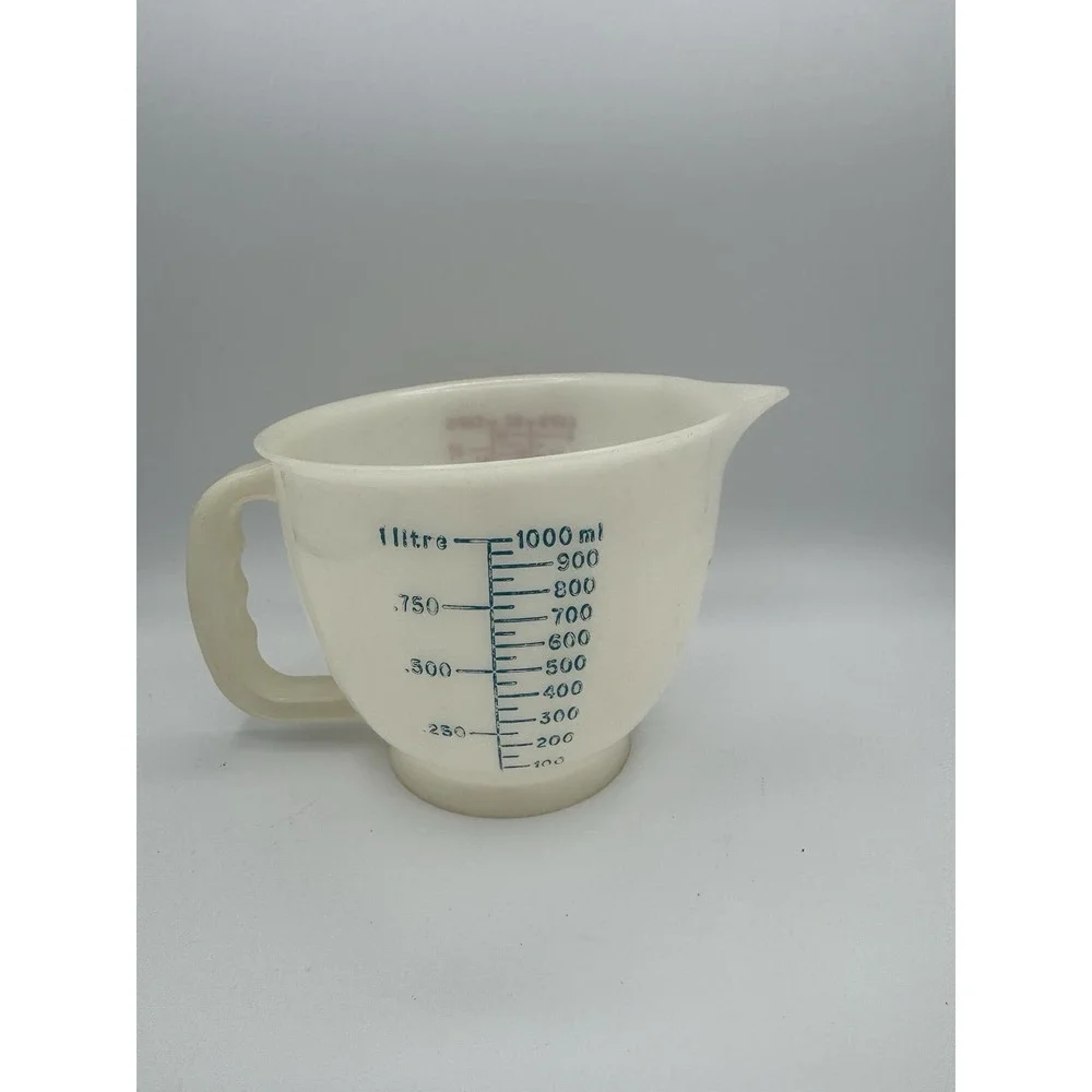 Vtg 1977 Tupperware Measuring Bowl Mix N Store 4 Cup 1288-3 Blue & Red No Lid